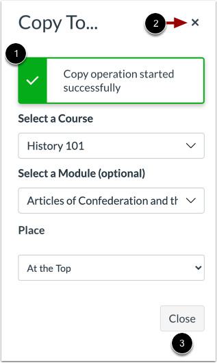 View Copy Notification