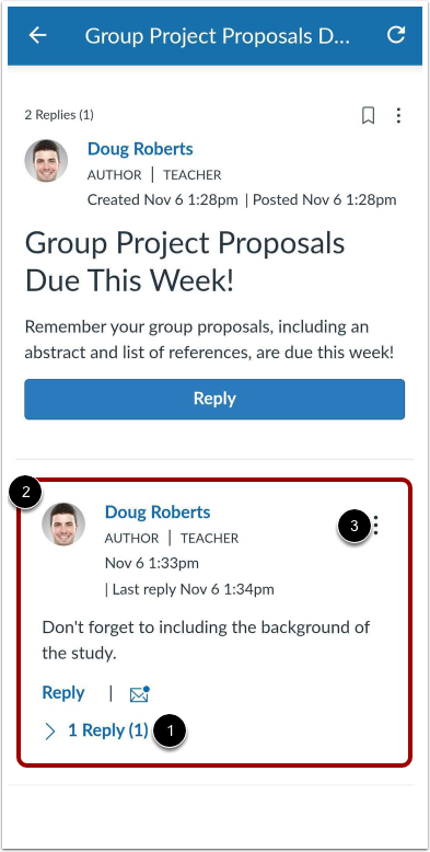View Inline Announcement Thread Replies