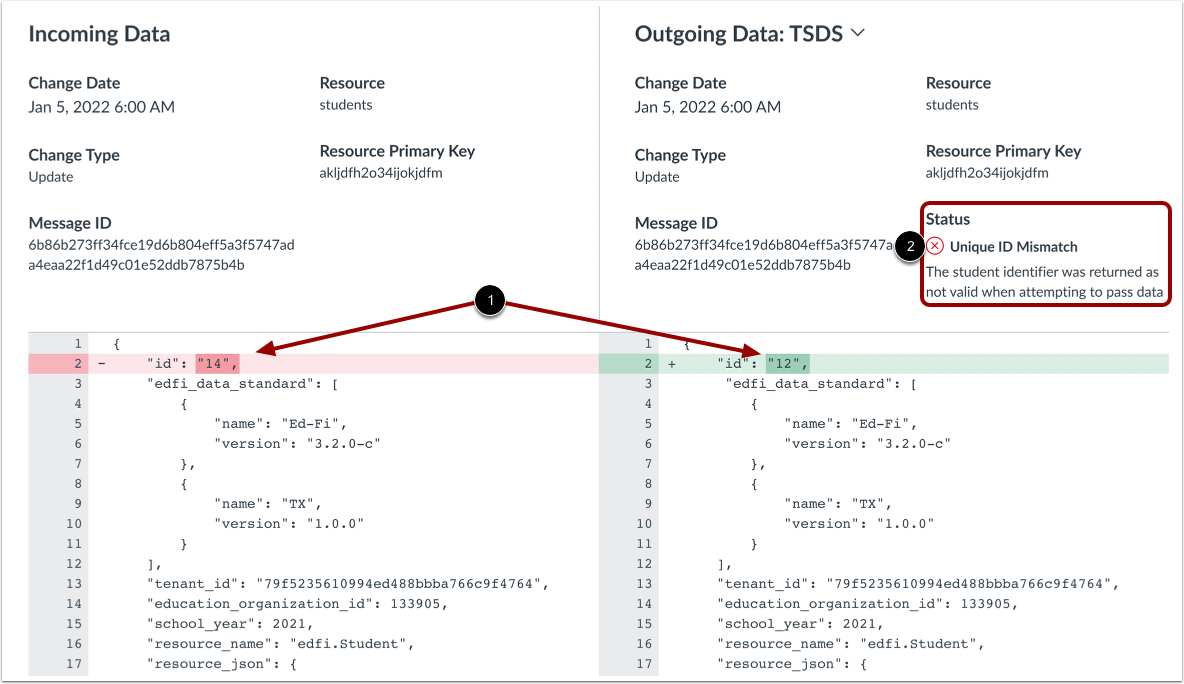 View Outgoing Data Changes