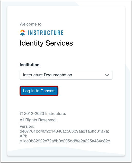 Log into Identity Services