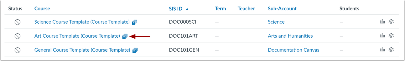 View Course Templates