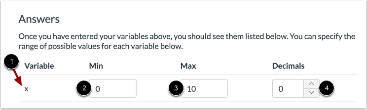Add Variable Answers