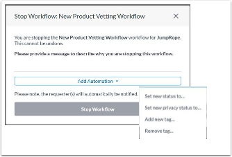 How do I stop a workflow?