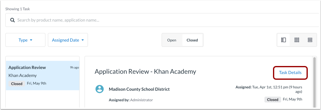 Open Task Details from Preview view