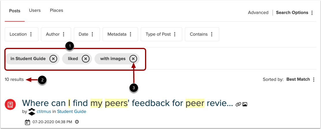 View Filtered Results