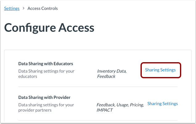 Configure Data Sharing with Educators