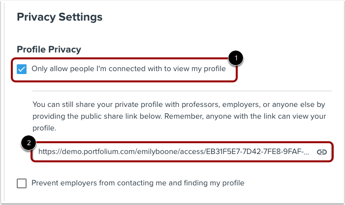 Share Private Profile