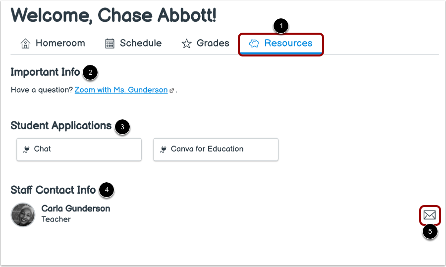 View Homeroom Resources