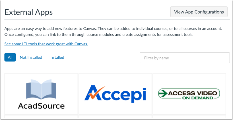 View Canvas App Center