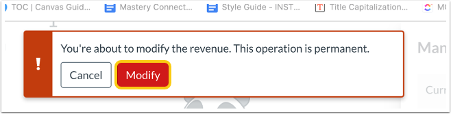 Confirm Modification
