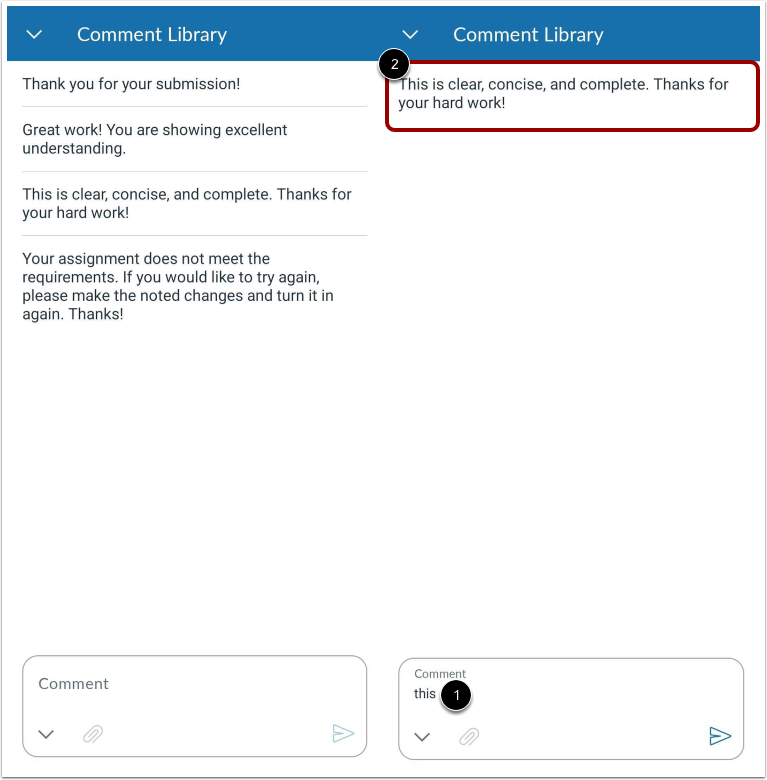 View Comment Library