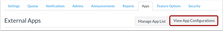 View App Configurations