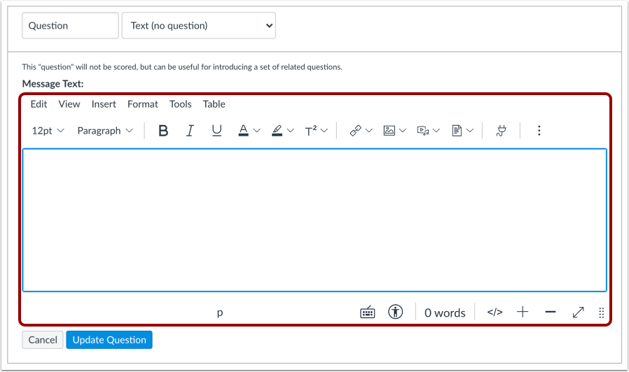 Edit Question Details