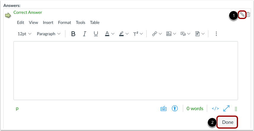 Create Answers with Rich Content Editor