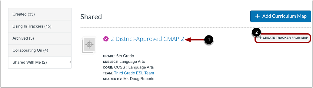 Create Tracker from Map