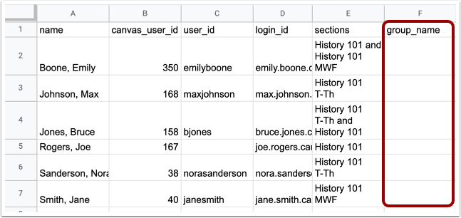 Edit Course Roster CSV File