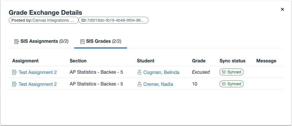 View SIS Grades Details