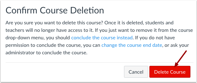 Delete Course