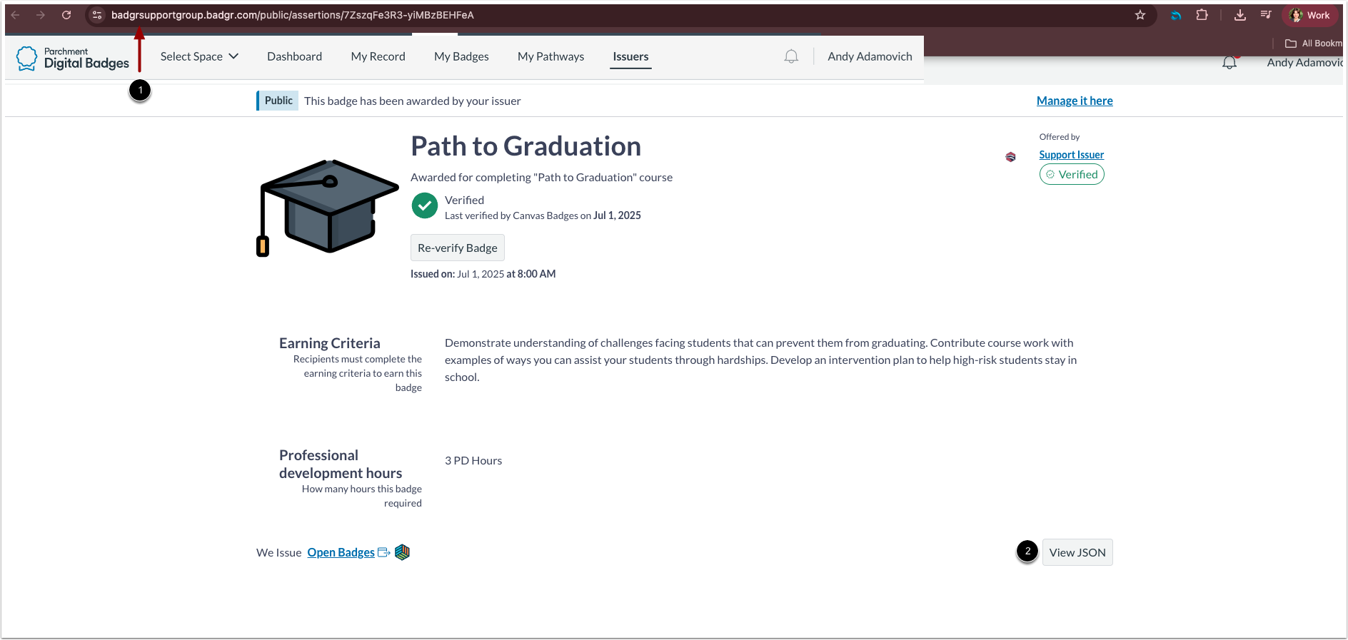 How to update and replace a badge