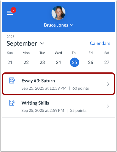 Open Assignment or Event