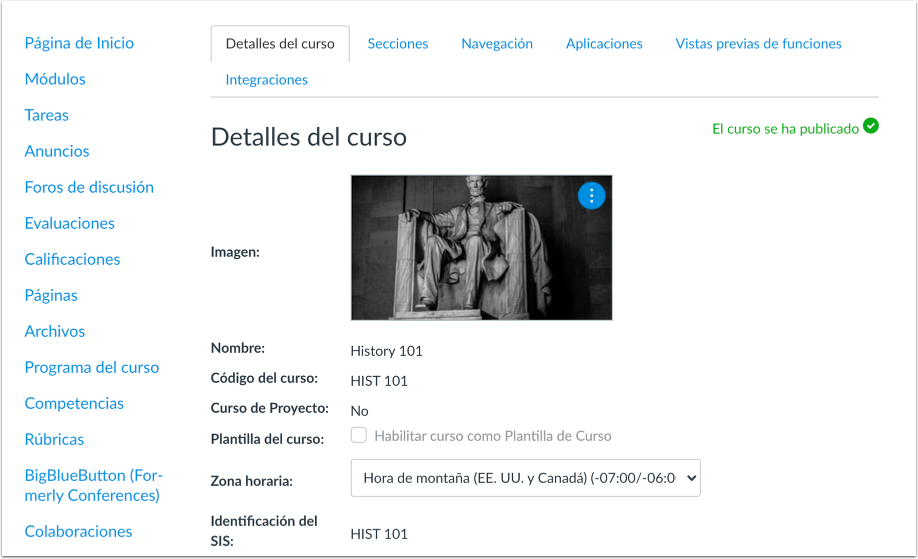 View Course in New Default Language