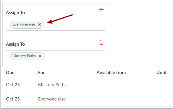 Assign Items to Mastery Paths