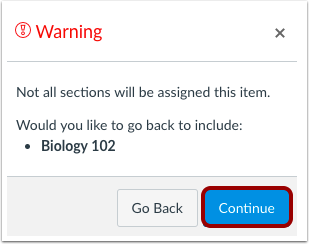View Section Warning
