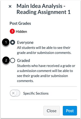 Select Posting Option