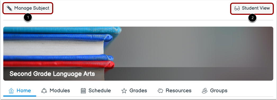 View Subject Settings