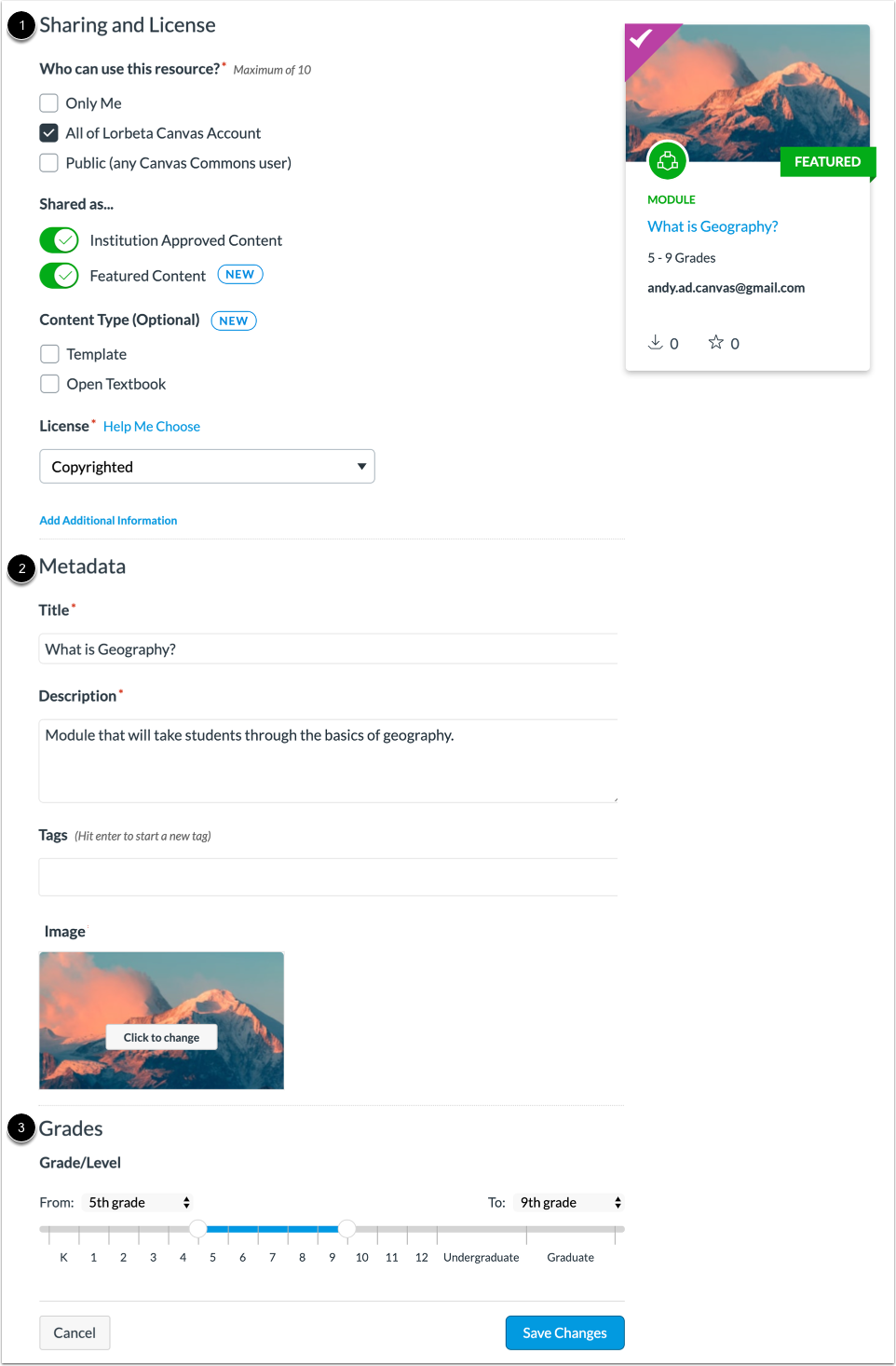 Edit Resource Details