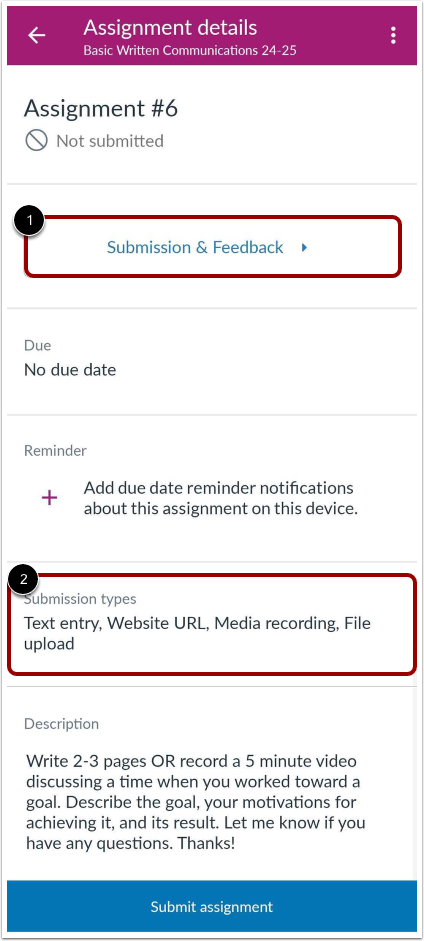 How do I submit a media file as an assignment submission in the Canvas ...