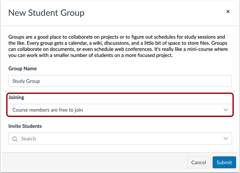 Choose Group Membership Option