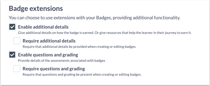 Additional badge details