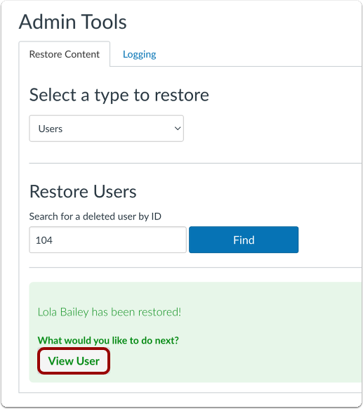 Confirm User Restpre