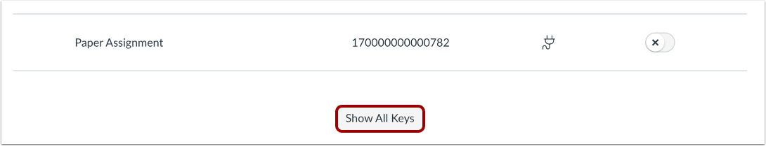 Show All Keys