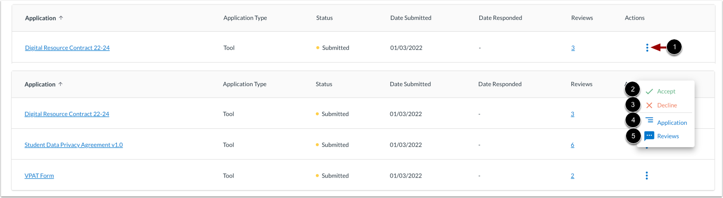 Manage Application via Options