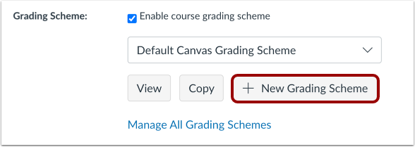 Add New Grading Scheme