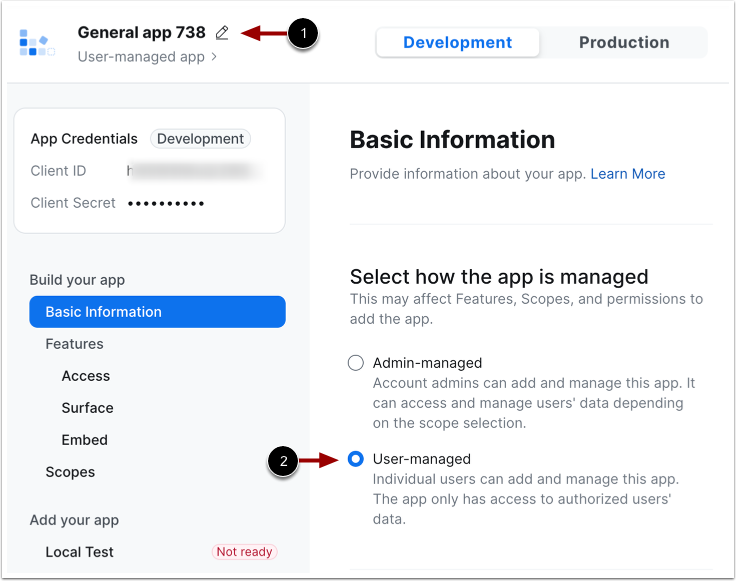 Select User-Managed Option