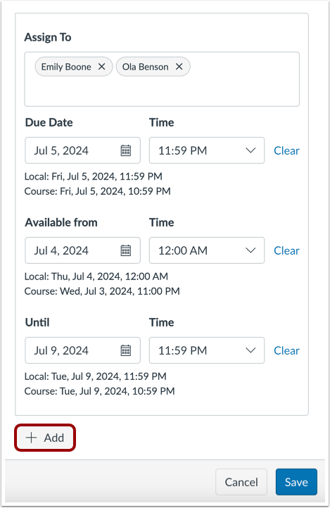 Add Additional Assignment Information