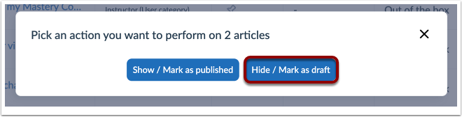 Hide/Mark as draft