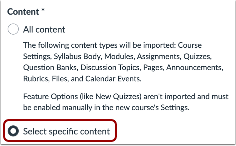 Select Specific Content