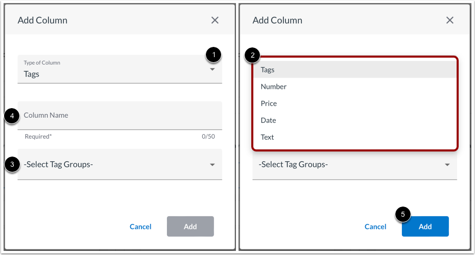 Add Column Details