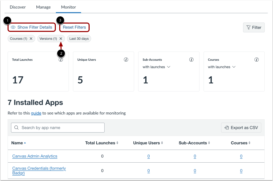 View, Remove, or Reset Filters