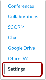 Open Course Settings