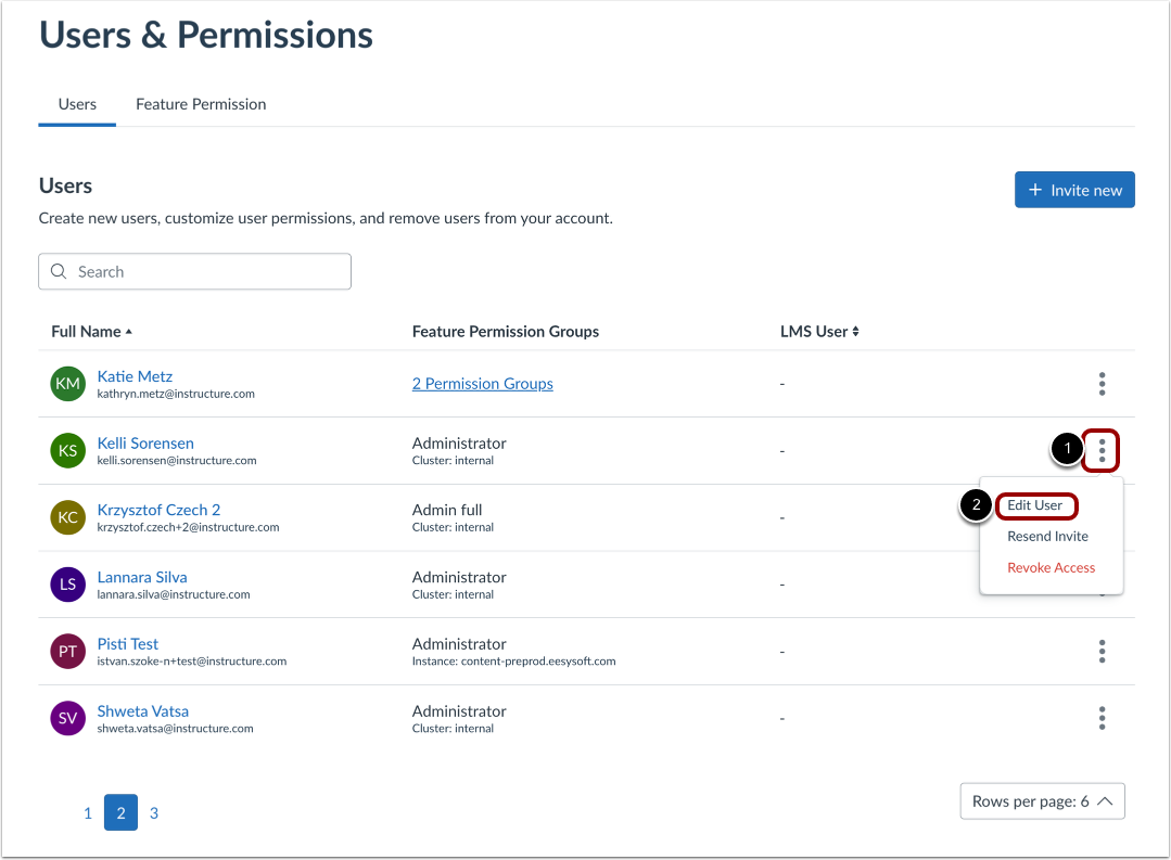 Edit Users and Permissions