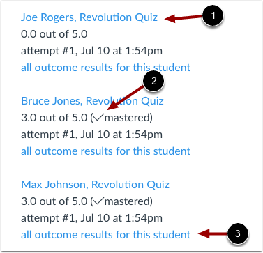 View Outcome Artifacts