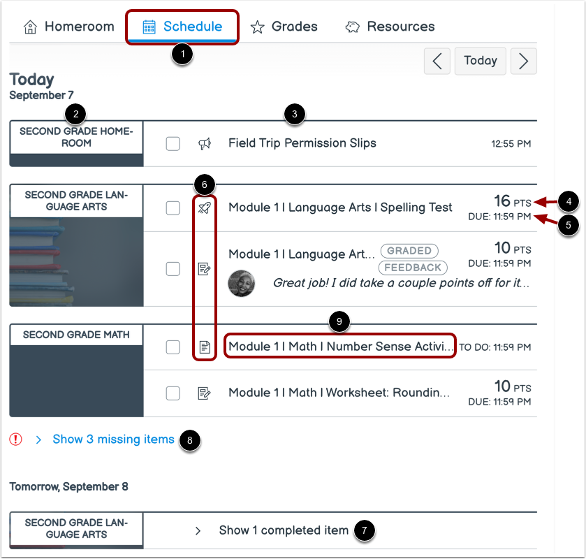 View Homeroom Schedule