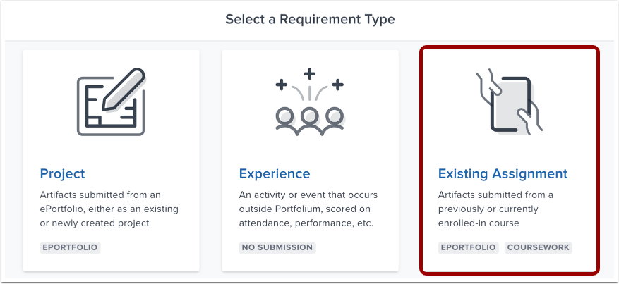Select Existing Assignment