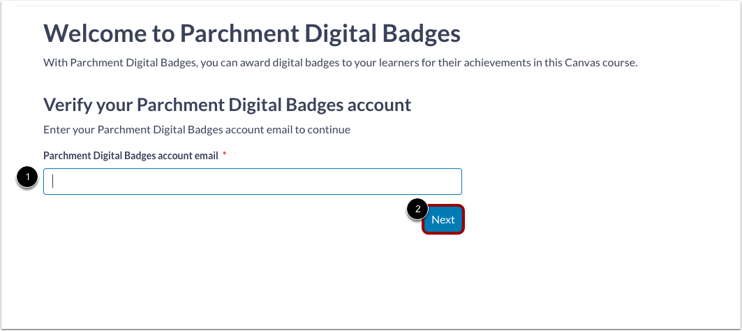Verify Canvas Badges Account