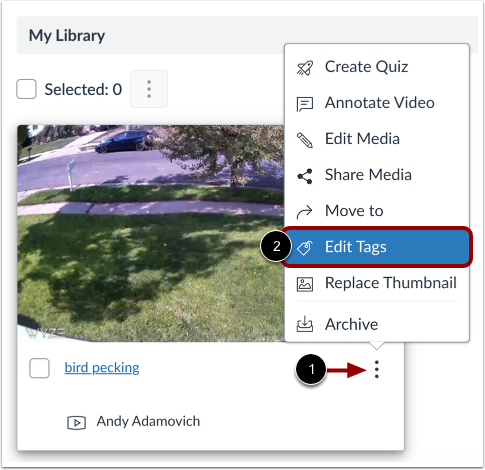 Edit Tags on Individual Media